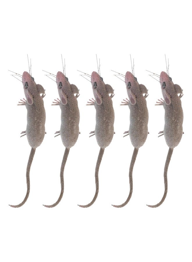 Yardenfun Realistic Fake Mouse Model 5Pcs Miniature Rat Figurines for Halloween Prank Home Decor Educational Display 3.14 Inch Lifelike Rodent Toys - Image 1